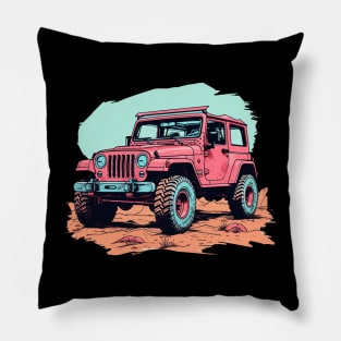 Pink Jeep Girls Pillow