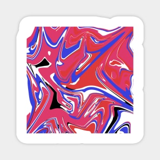 Pink red blue acrylic paint effect art Magnet