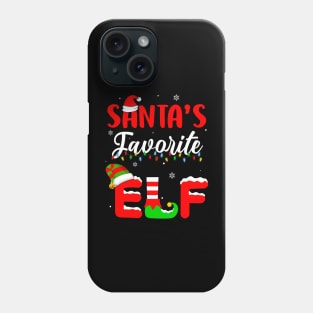 Funny Santa's Favorite Elf Squad Christmas Pajama Matching Phone Case