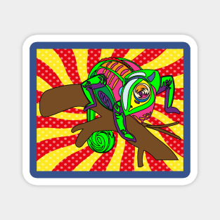 Funny Colorful Chameleon Reptile Camouflage Magnet