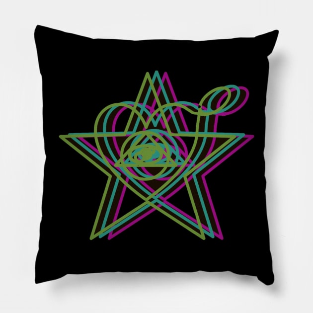 Trippy eye star Pillow by BrokenTrophies