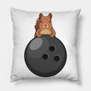 Squirrel at Bowling with Bowling ball Pillow