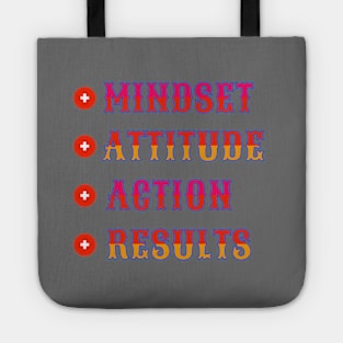 Positive Mindset Positive Results Inspirational Quote Tote