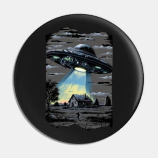 Alien Abduction UFO Flying Saucer Pin