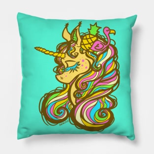 Summer Pineapple Unicorn Pillow