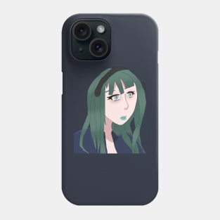 Girl Wearing Headphones Phone Case