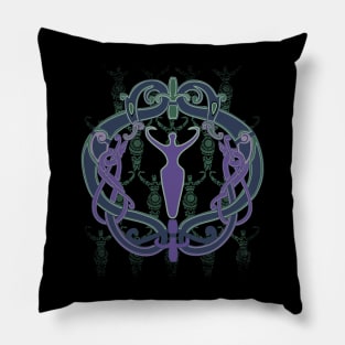 Celtic Goddess Symbol Ultraviolet Green Pillow