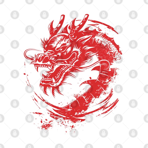 Symbolic zodiac Red Chinese Dragon by The Maverick Souls