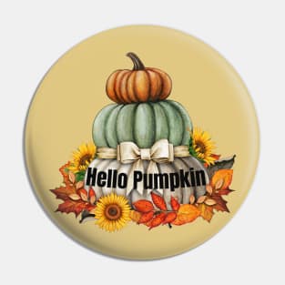 Happy Fall Hello Pumpkin Retro Fall Autumn Vibes Pin