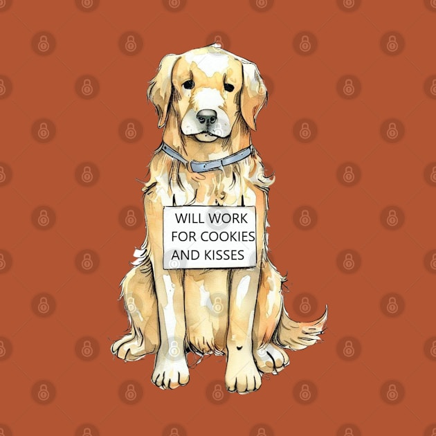 Cookies & Kisses Golden Retriever by ZogDog Pro