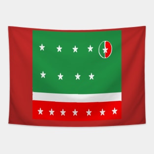 Sporty Italian Design on Red Background Tapestry