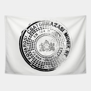 Budapest Manhole Cover Tapestry