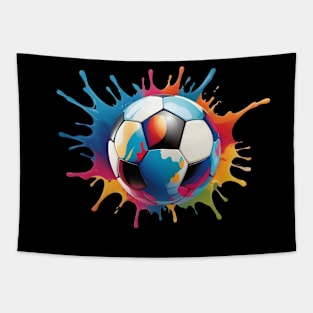 Color Splash Football Soccer Ball Lover Design Tapestry