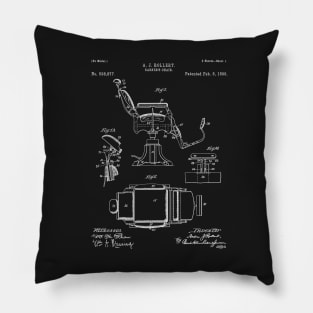 Barbers Chair Patent - Barber Art - Black Chalkboard Pillow