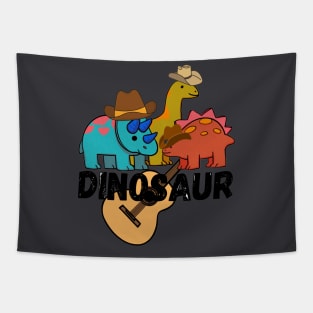 Dinosaur Country Music Cowboys Tapestry