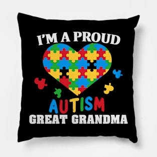 Proud Great Grandpa Puzzle piece Autism Awareness Gift for Birthday, Mother's Day, Thanksgiving, Christmas Pillow