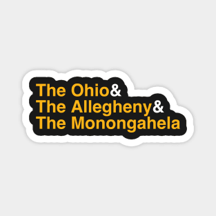 Pittsburgh Three Rivers Classic Helvetica & List Magnet