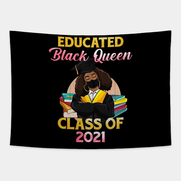 Class of 2021 HBCU Educated Queen Black Girl Graduation Tapestry by webster