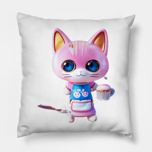 Cupcake Cat by dozydonut Pillow