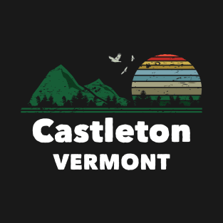 Mountain Sunset Flying Birds Outdoor Castleton Vermont T-Shirt