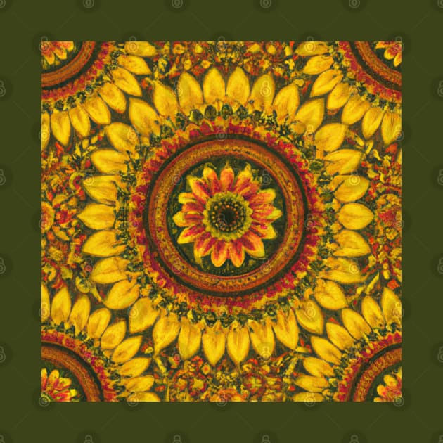 Sunflower Mandala  Pattern by Uniman