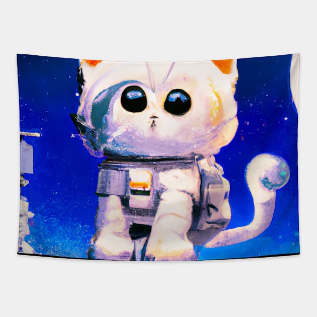 Astronaut Cat Tapestry by maxcode