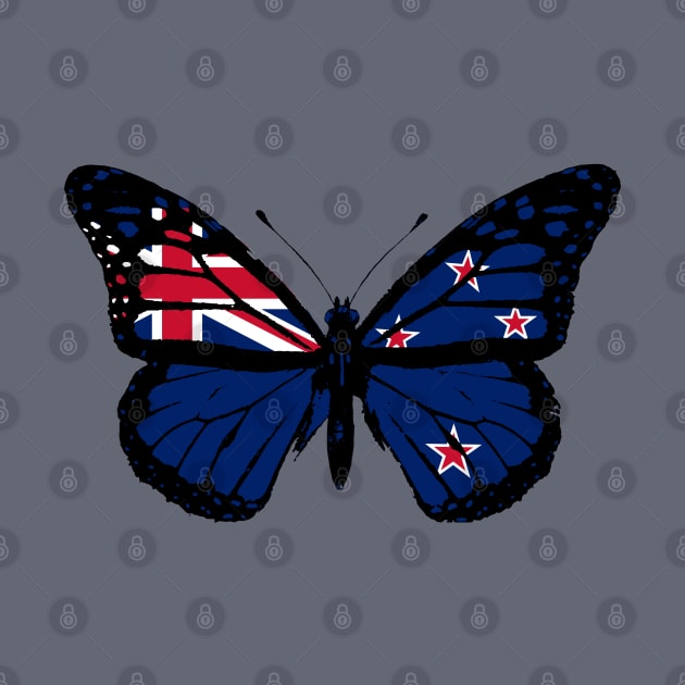 New Zealand Flag Monarch Butterfly To Celebrate Waitangi Day (Support New Zealand) by Mochabonk