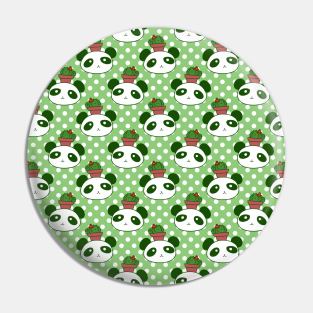 Cactus Panda Face Pattern Pin