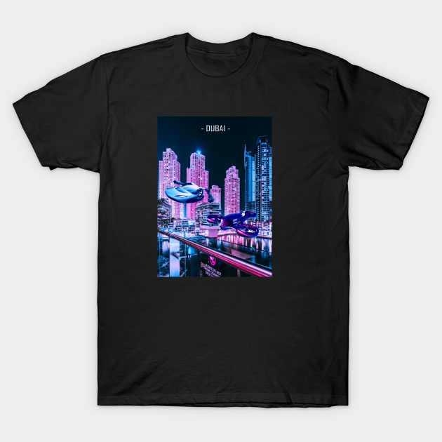 Discover City Retro Dubai Synthwave - City Retro Dubai Synthwave - T-Shirt