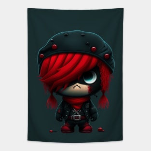 cute black red mastermind Tapestry