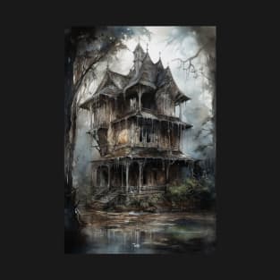 Gothic Futurism House in the Old Ancient Woods T-Shirt