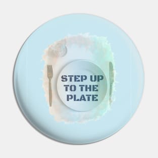 Step up to the plate design with knife and fork Pin