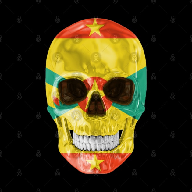 Grenada Flag Skull - Gift for Grenadan With Roots From Grenada by Country Flags