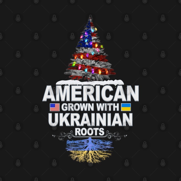 Christmas Tree  American Grown With Ukrainian Roots - Gift for Ukrainian From Ukraine by Country Flags