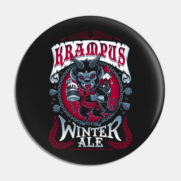 Krampus Winter Ale - Goth Horror Beer Pin by Nemons