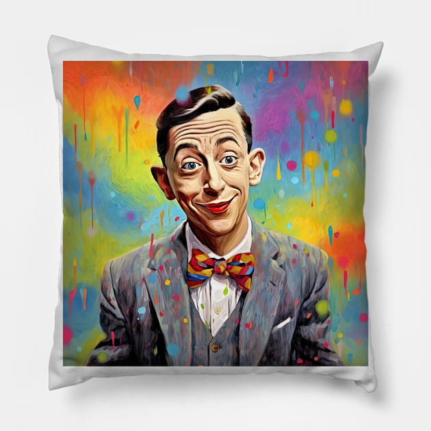 Pee Wee Herman art - design 25 Pillow by Maverick Media