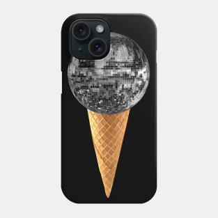 Silver Disco Ball Ice Cream Cone Phone Case