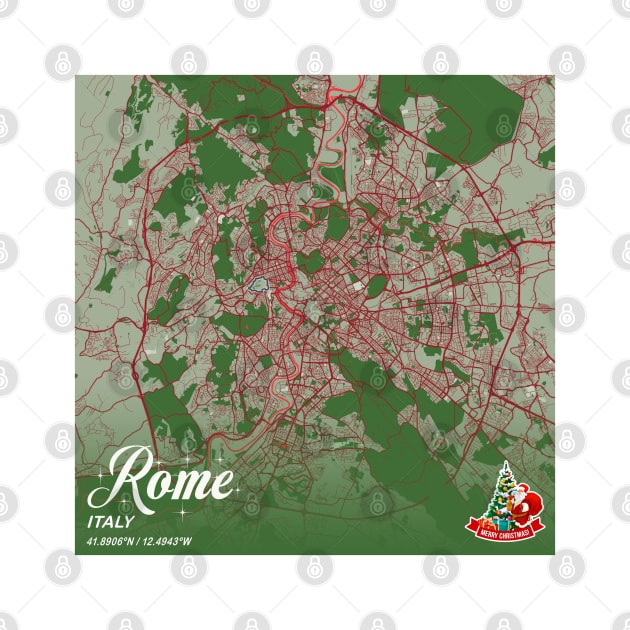 Rome - Italy Christmas Map by tienstencil