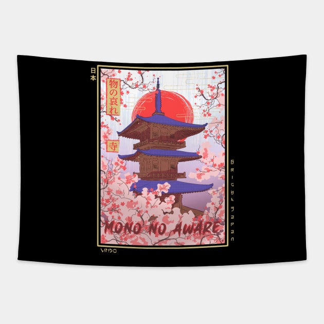 Mono no aware ukiyo-e Tapestry by Wimido