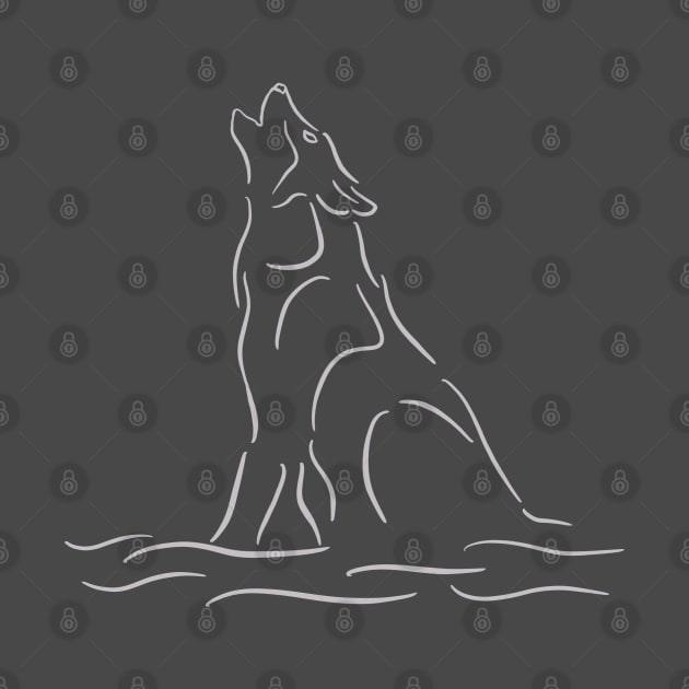 Minimalist Wolf Howling by Tebscooler