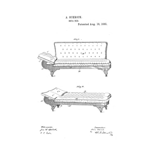 Sofa bed Vintage Retro Patent Hand Drawing Funny Novelty Gift T-Shirt