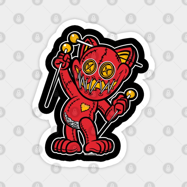 VooDoo Kitty Cat Doll Kansas City Colors Magnet by eShirtLabs