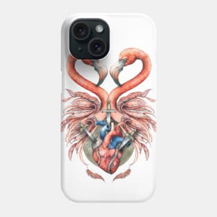 Flamingos in love Phone Case