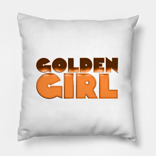 Golden Girl //// Retro 80s Aesthetic Pillow by DankFutura
