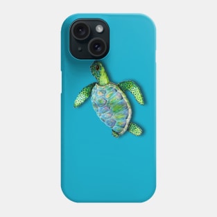 Swimming sea turtle Phone Case