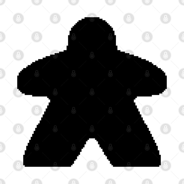 Black Pixelated Meeple by pookiemccool