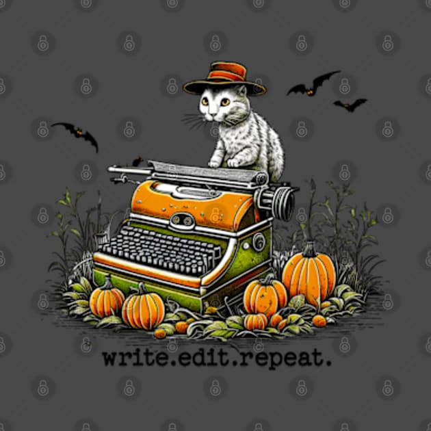 write edit repeat Halloween Cat by H. R. Sinclair