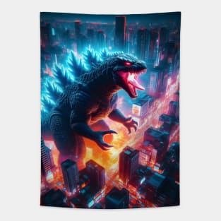 Monstrous Elegance: Unleash Godzilla vs. Kong Vibes in Epic Creature Couture! Tapestry