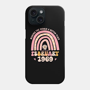 Turning 55 Retro February 1969 55Th Birthday For Women Phone Case