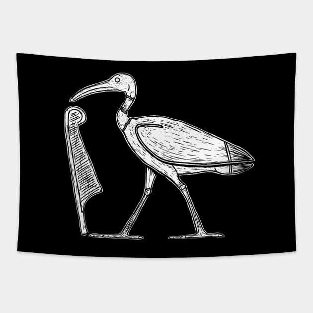 Thoth Ibis and Feather of Maat Tapestry by LaForma